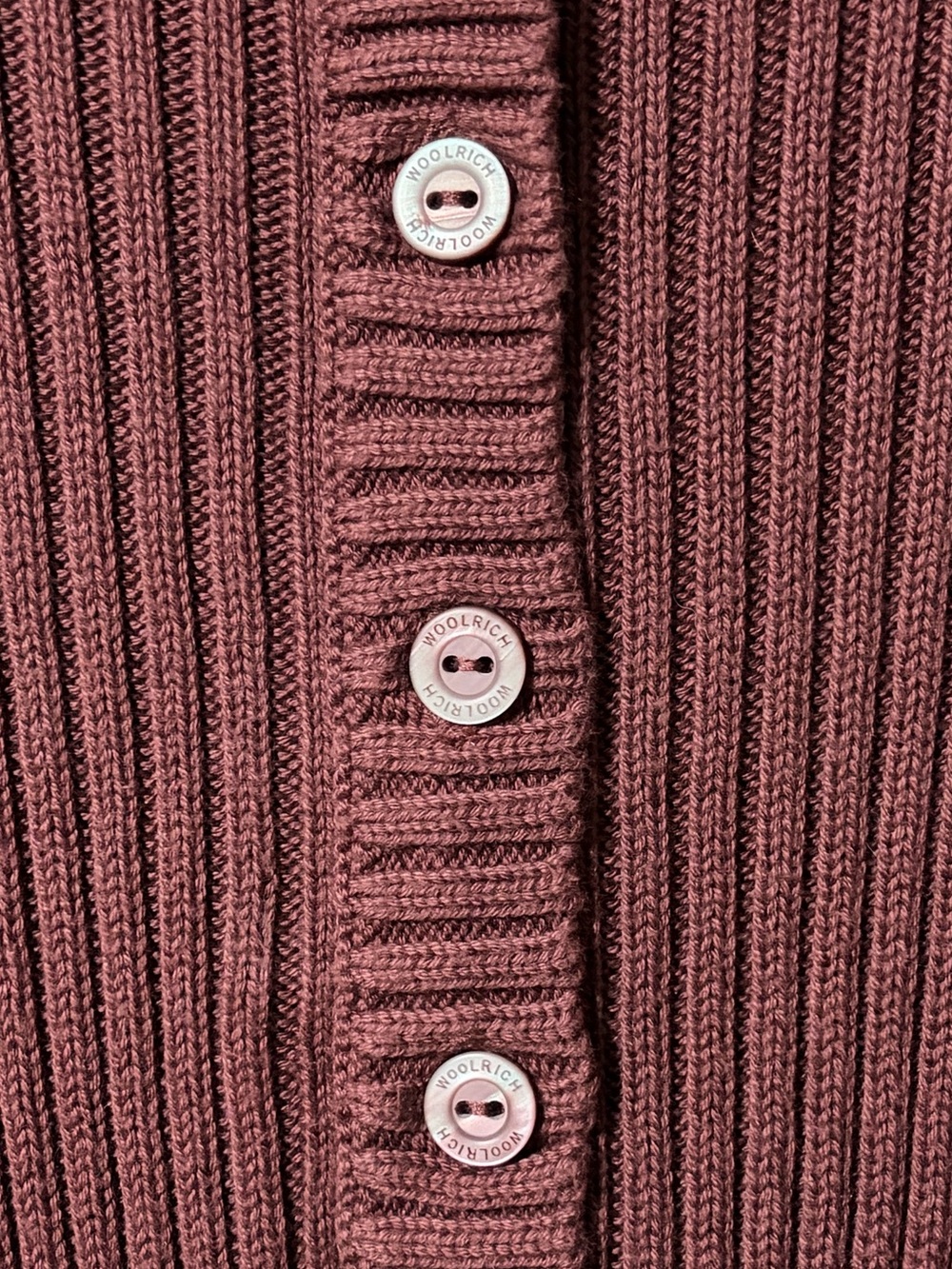 Woolrich Heritage Ribbed Henley Sweater - Button & Zip Mock Neck - Hazelberry - Picture 4 of 7